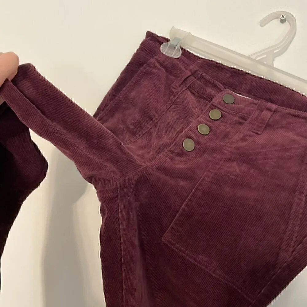 NEW NWOT CASLON NORDSTROM Corduroy Utility Pants Burgundy Maroon Red PETITE 27P - Image 9