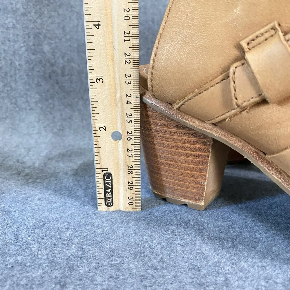 SOREL Nadia Sz 7 Buckle II Tan Strappy Open Toe Stacked Block Heel Sandals - Image 6
