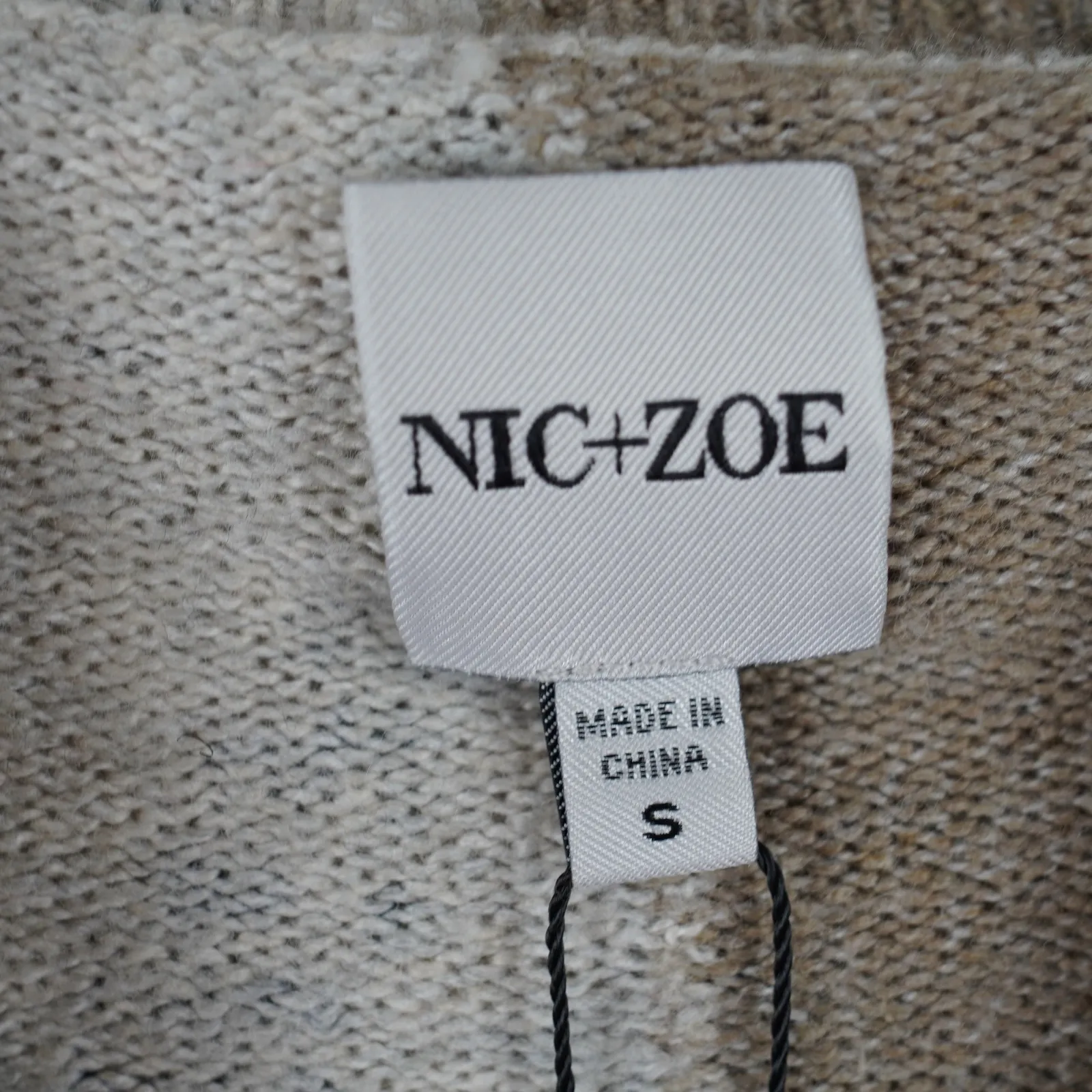 NWT NIC+ZOE Cozy Up Stamped Mock Turtleneck Block Print Mock Sweater Size S - Image 6