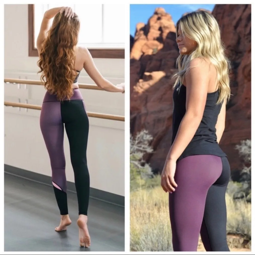 ZYIA active joker light and tight plum purple black leggings size 8 - 10 - Image 2
