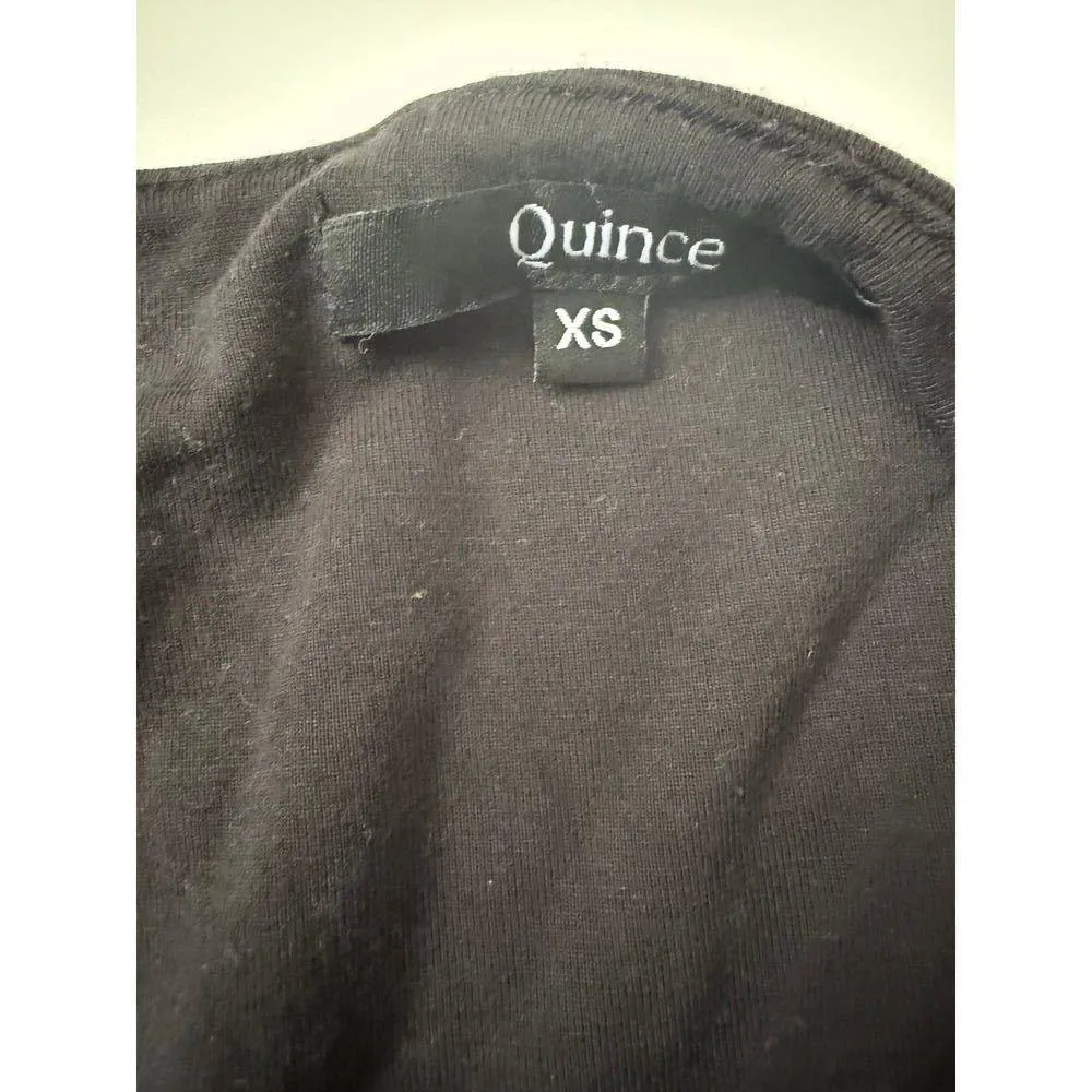 QUINCE XS Black Wrap Dress - Image 5