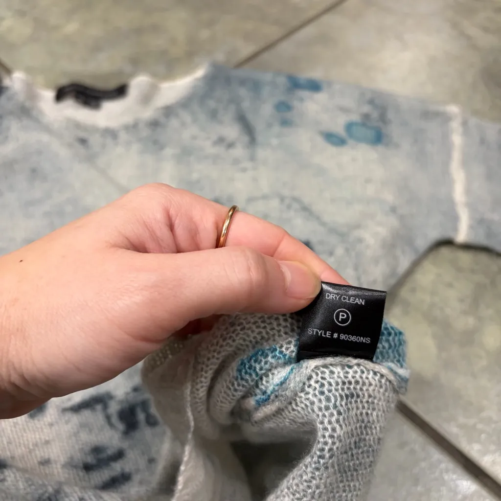 Skull Cashmere Sweater Womens 100% Cashmere Sz XS Quiet Luxury Grunge - Image 8