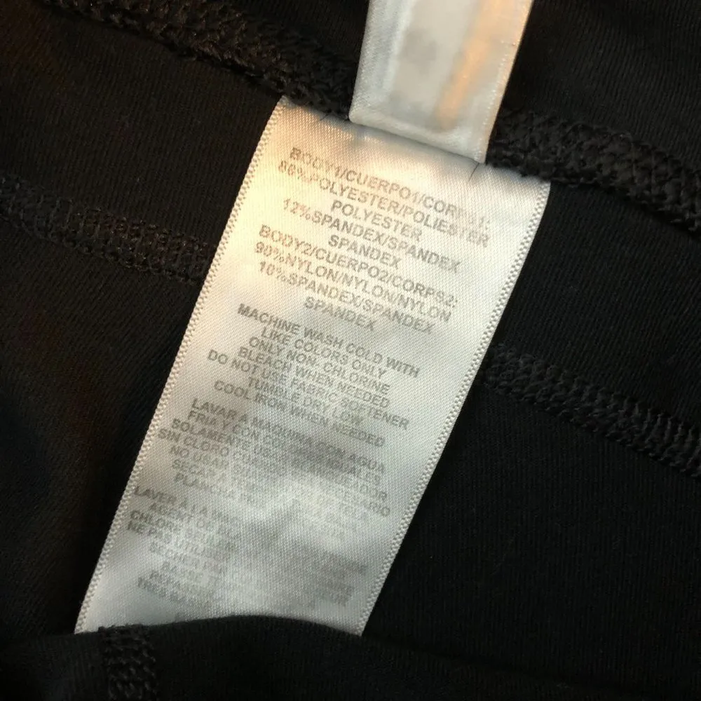 DKNY Womens Cropped Leggings Mesh Black XS - Image 5