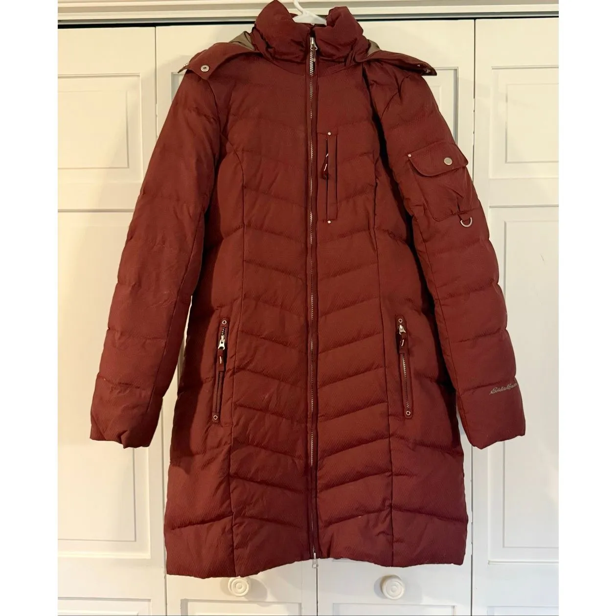 Eddie Bauer Sun Valley down fill puffer jacket size M dusty rose - Image 3