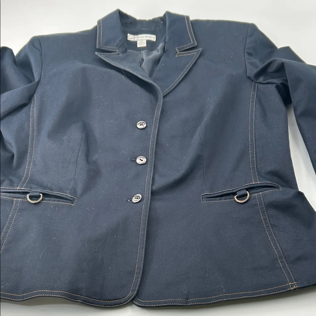 Dress Barn Dark Blue Blazer with Contrast Stitching - Image 10