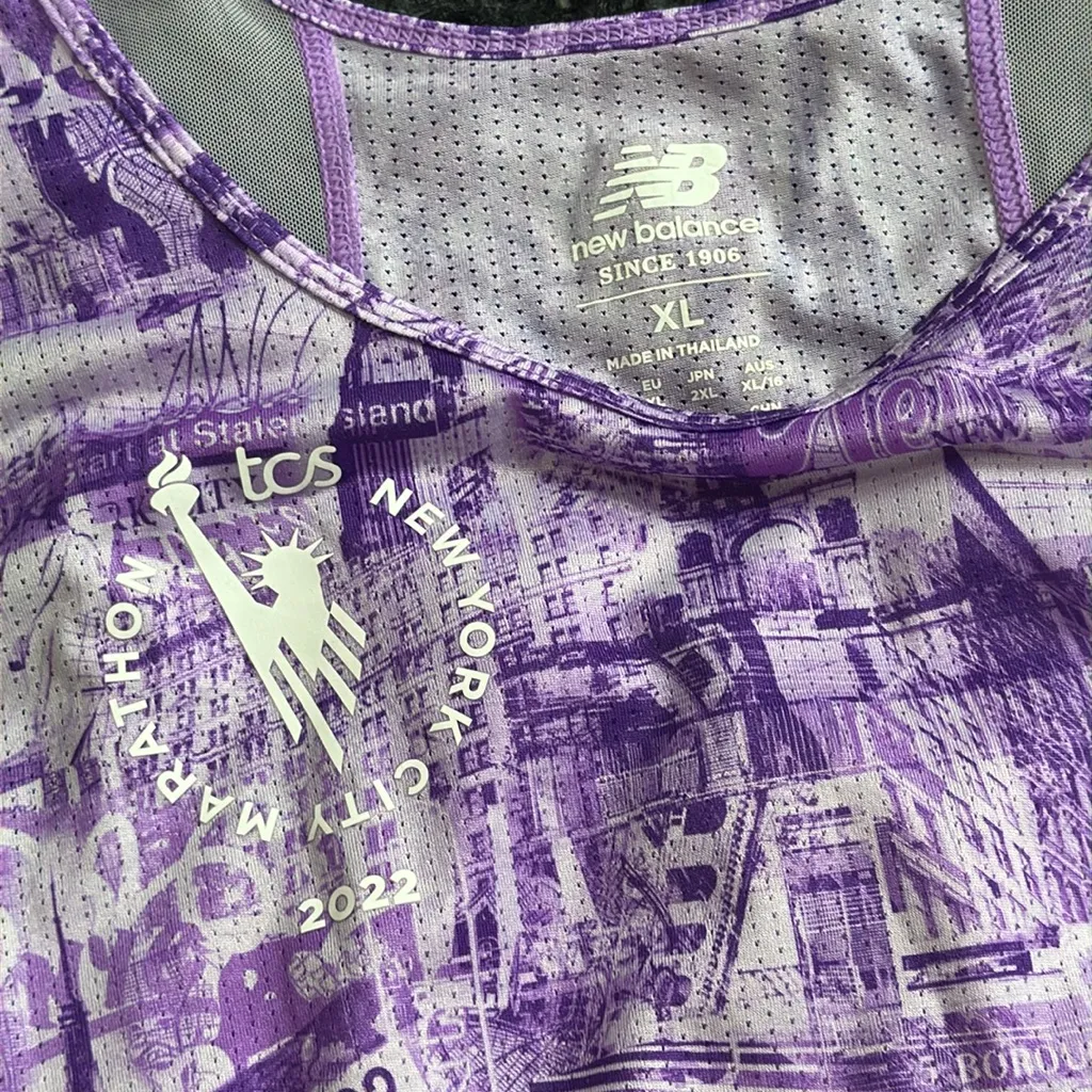 New Balance NYC Marathon Purple Graphic Running Tank Top/Singlet, XL - Image 2