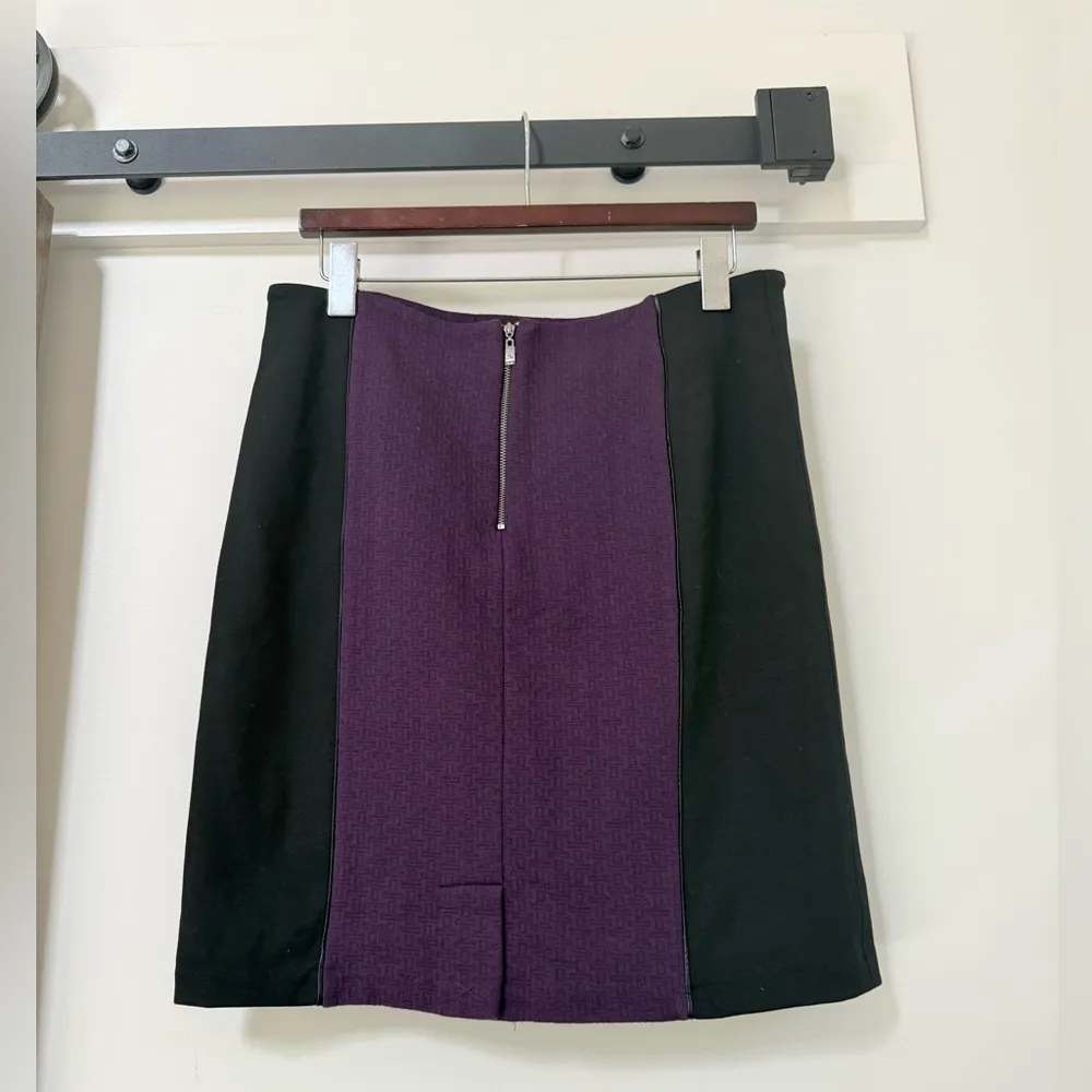 Laundry Shelli Segal Pencil Skirt Women's Size 10 Stretch Black Purple - Image 4