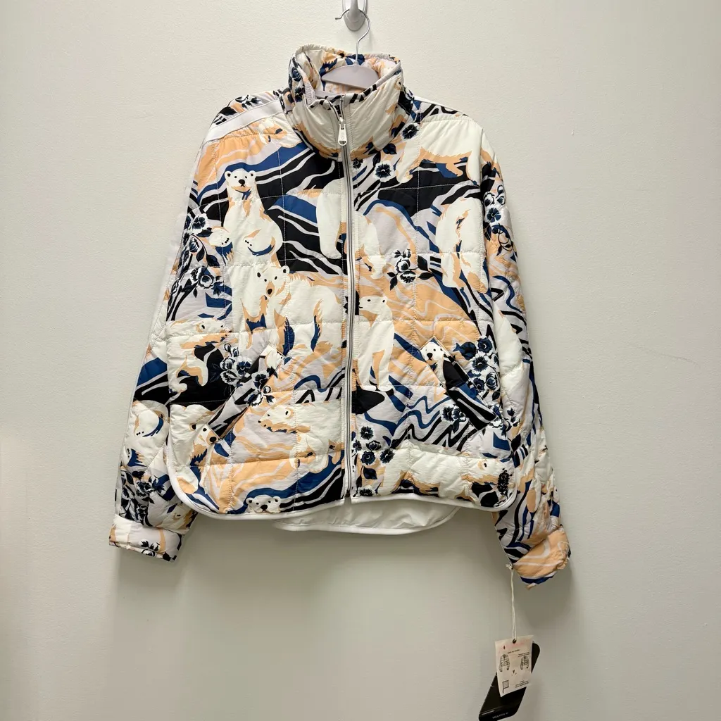NWT Free People Movement Pippa Printed Packable Puffer Jacket Polar Bear | Small Blue - Image 2