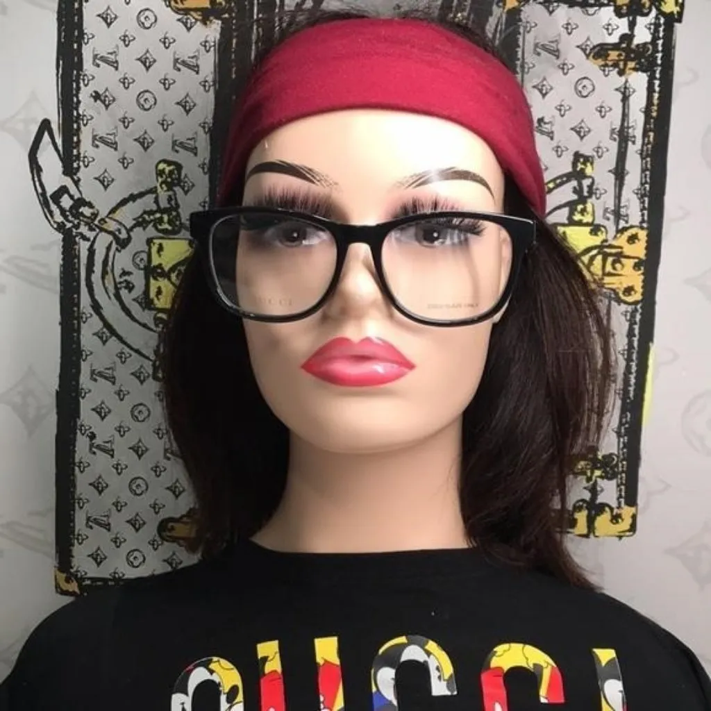 Luxury New Authentic Gucci GG1344O 005 Black Square Eyeglasses - Image 4