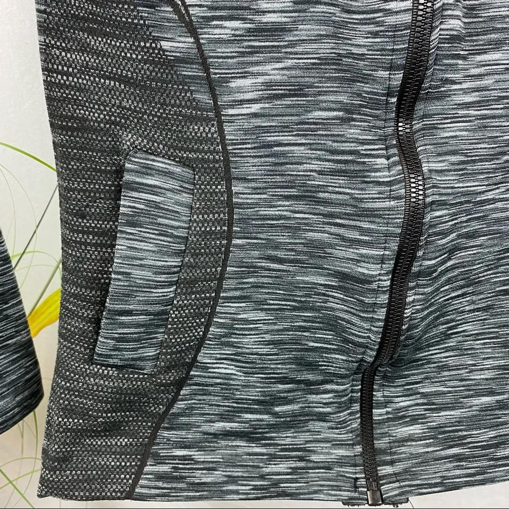 Lululemon Black & Gray Space Dye Zip Up Hoody Jacket 6 - Image 3