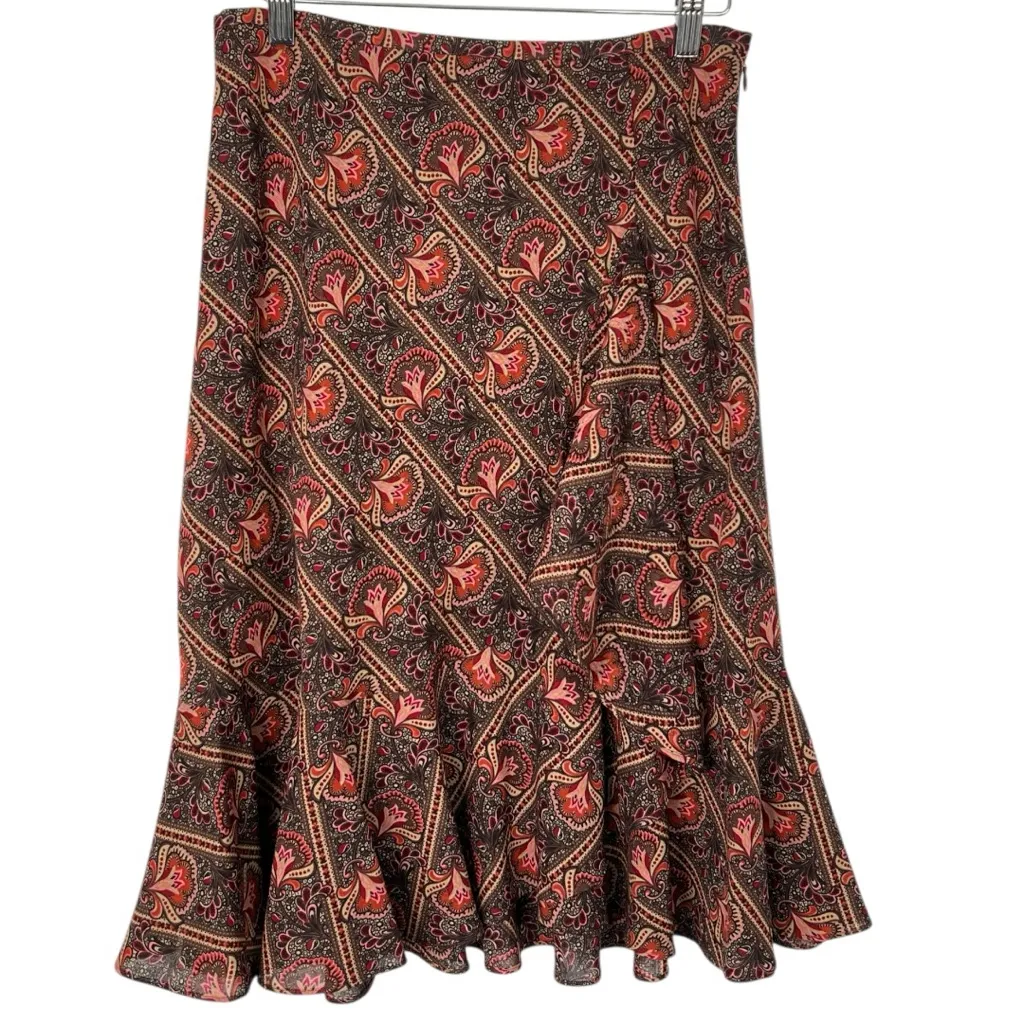 Ann Taylor LOFT ATL Studio 100% Wool Floral Patterned Women’s Skirt Size Medium - Image 2
