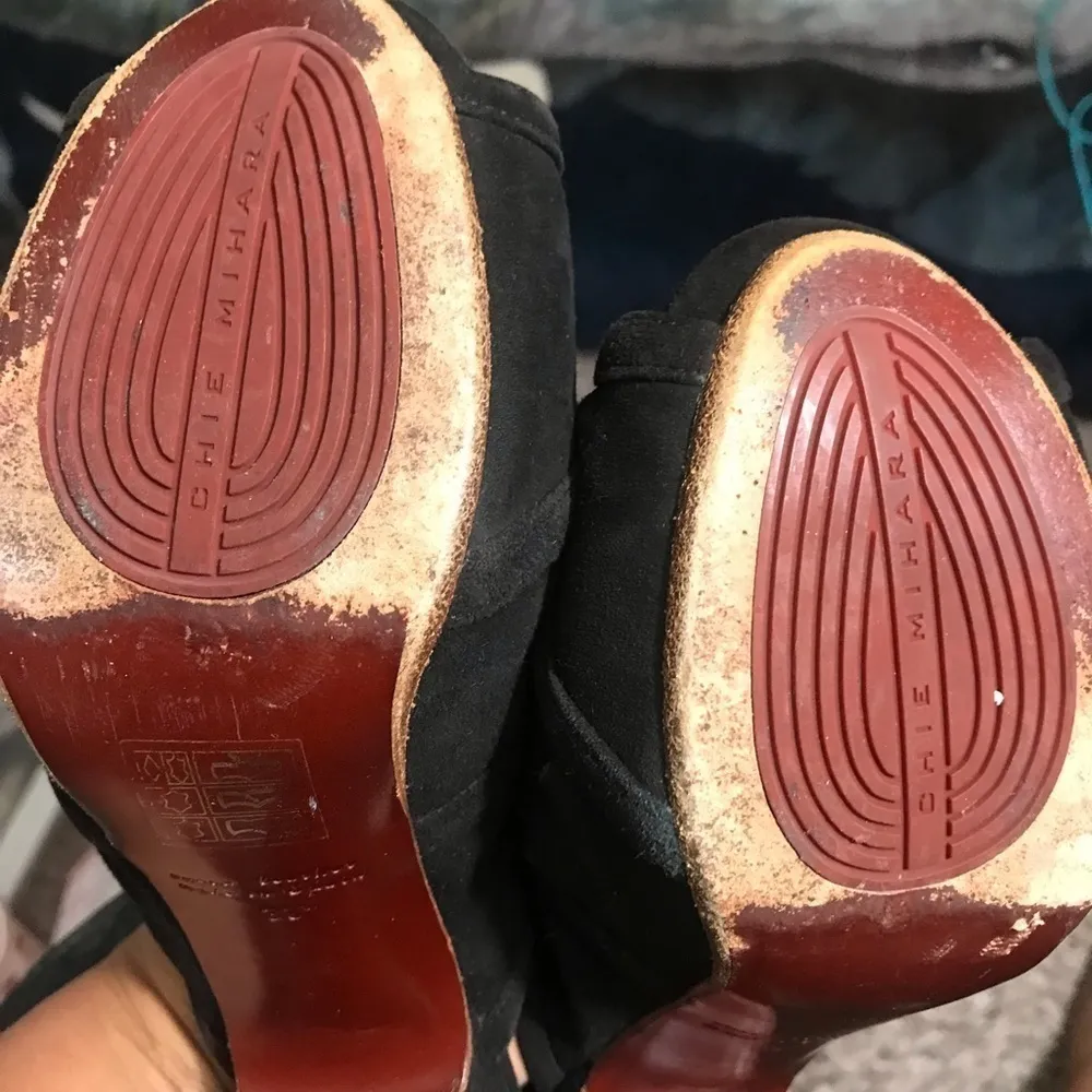 3 x $99!Chie Mihara black suede mules size 38 festival resort vacation - Image 6