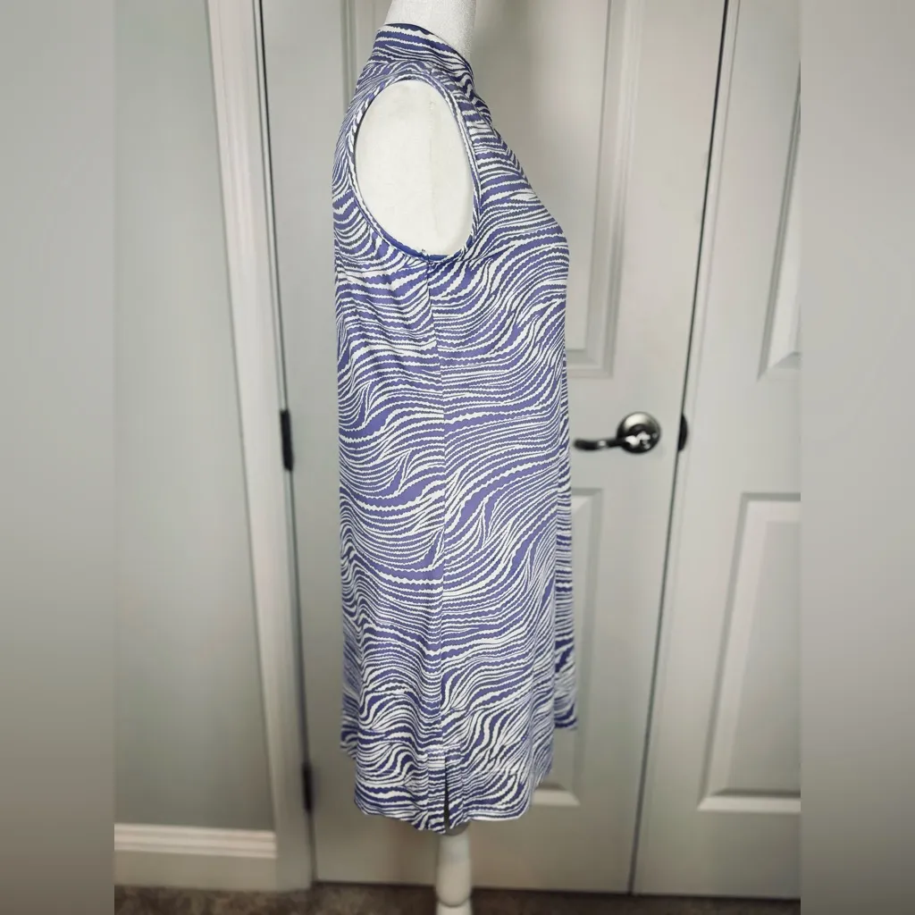 Lulu-B Purple White Swirl Sleeveless Resort Golf Dress Stretch Small - Image 3