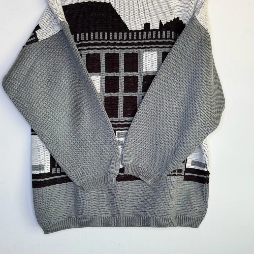 Vintage 80s Bloomingdale’s Next Generation Bloomies Storefront Pop Art Sweater M Gray Size M - Image 8
