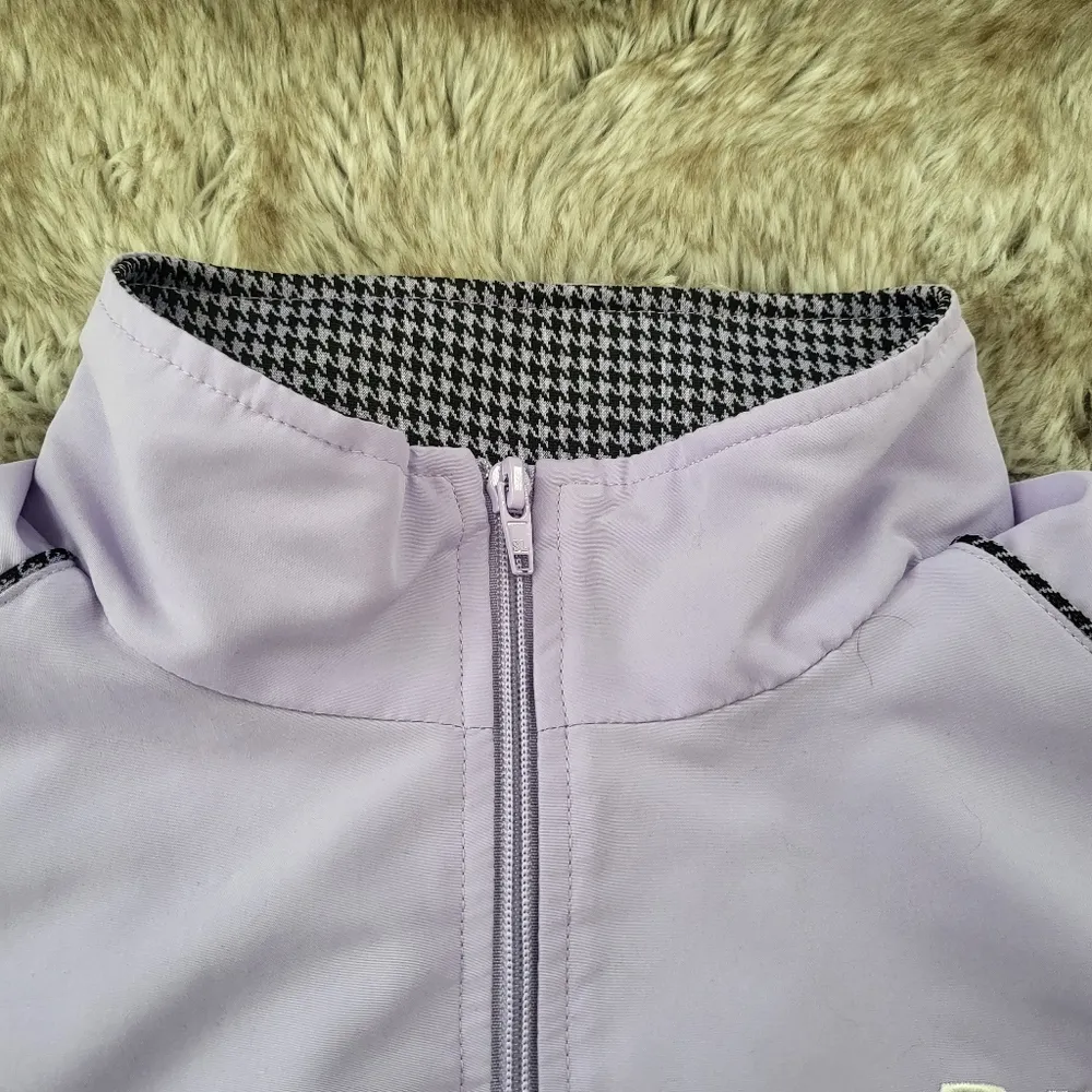 New Balance Lavender Track Jacket Bomber Full Zip Houndstooth Collar Size XL - Image 4