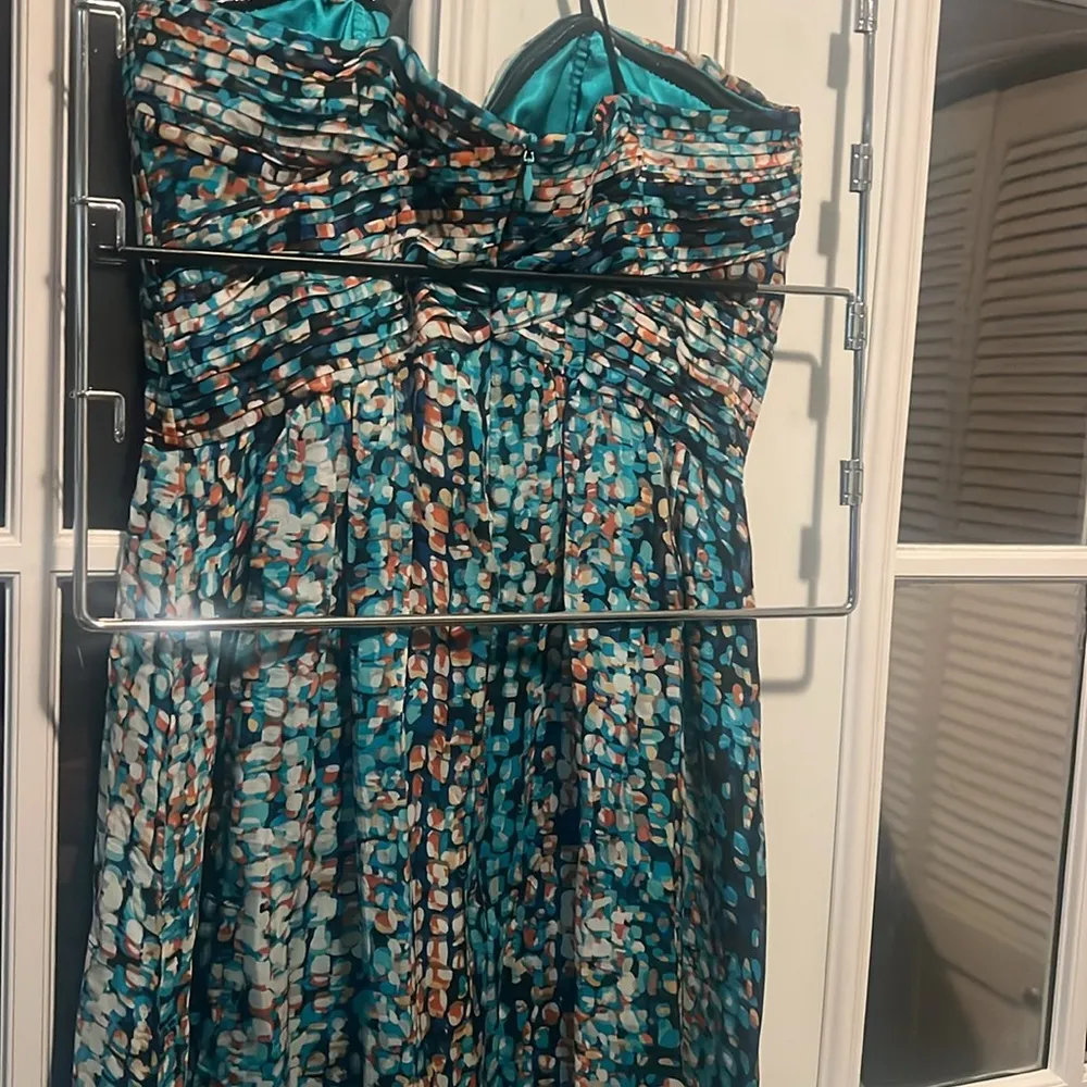 LAUNDRY by Shelli Segal Silk Maxi Gown Bermuda Blue Abstract Print Sz 0 NWOT - Image 8