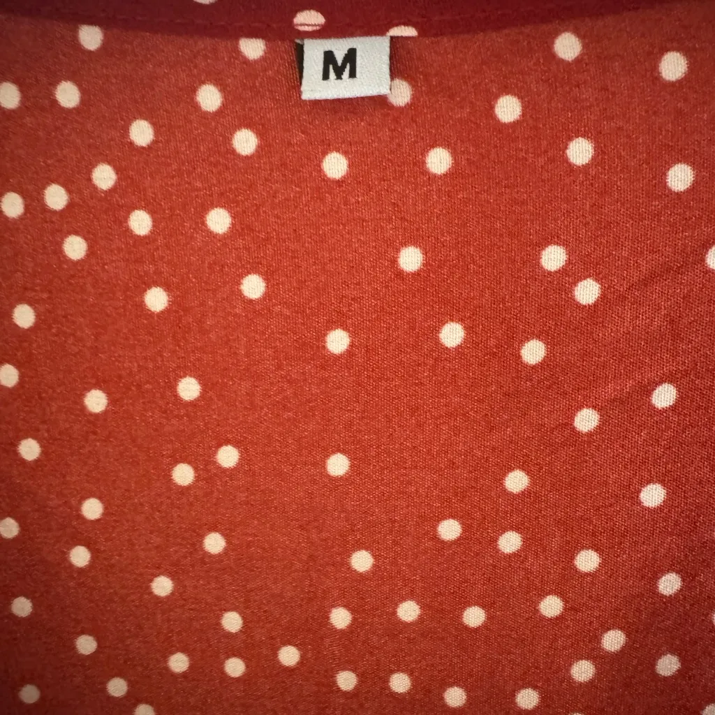 Stylish Red Polka Dot Top Size M - Image 3