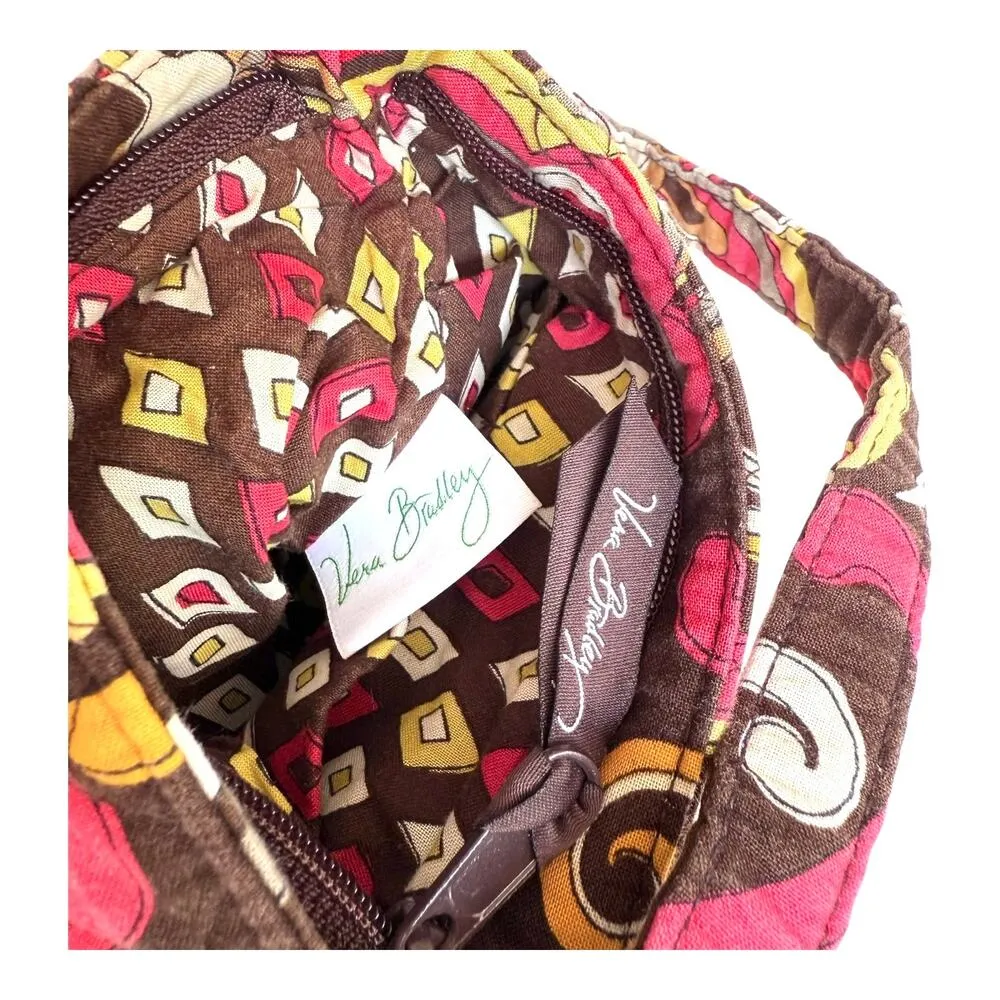 VTG Vera Bradley Hanna Puccini SHOULDER BAG HANDBAG Mini Purse 8x6.5 Pink Brown - Image 4