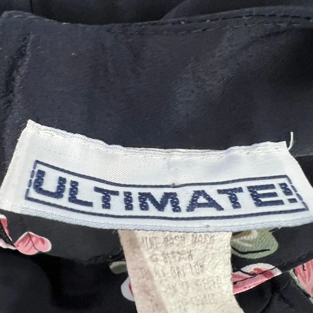 Ultimate 90s Retro Vintage Floral Party Cocktail Casual Classic Dress Size Small Black - Image 2