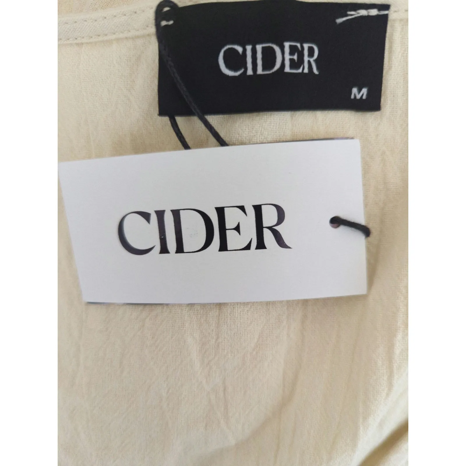 Cider  Solid V-neck Yellow Button Shift Maxi Dress MEDIUM NWT Coastal Casual - Image 9