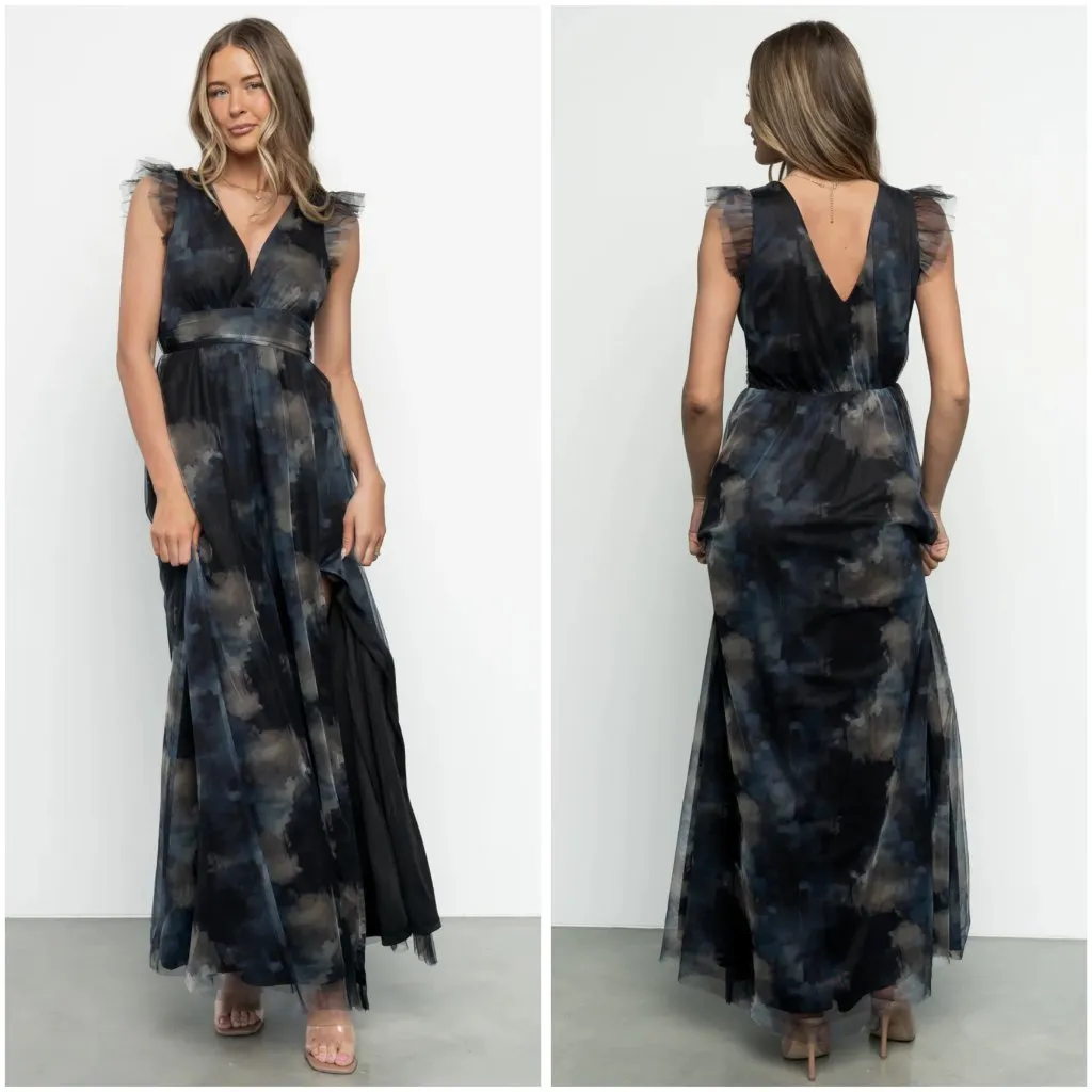 Baltic Born Adelyn Maxi Dress in Slate Blue Floral Size S NWOT - Image 4