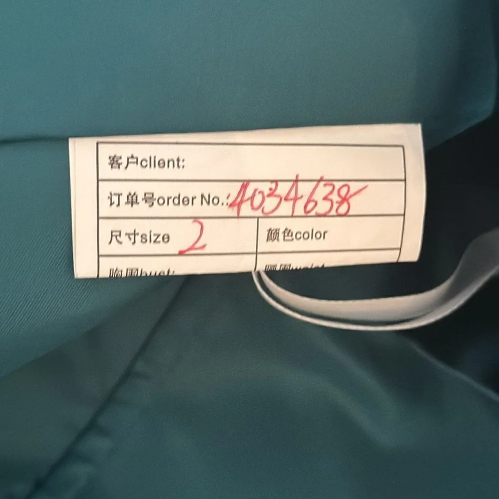 Women’s Green Full Length Halter Neck Mermaid Prom Dress Corset Back Size 2 NWT - Image 8