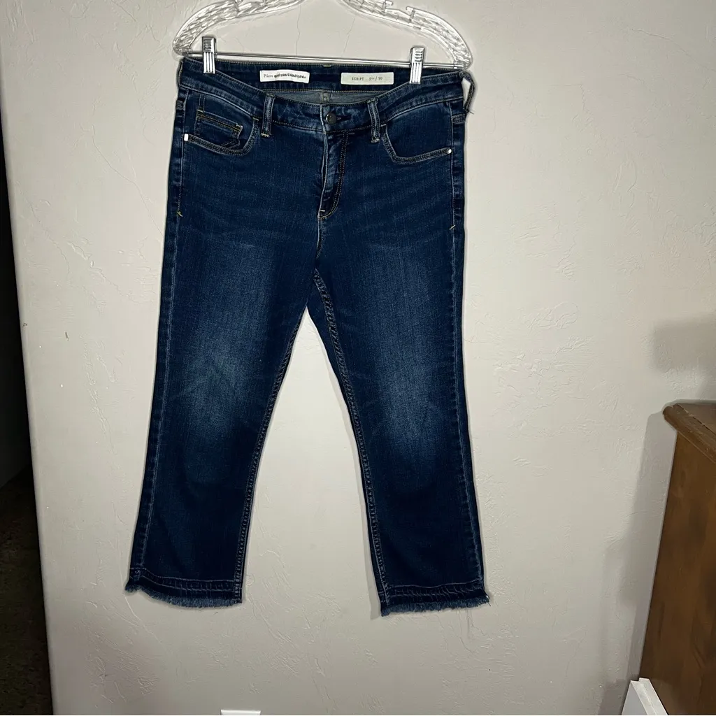 Anthropologie  Script Raw Hem Cropped Denim Jeans - Image 5