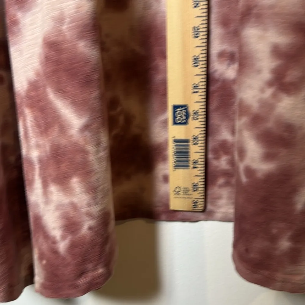 Knox Rose Women's Pink Tie Dye Medium Weight Asymmetrical Cardigan Casual size L - Image 7