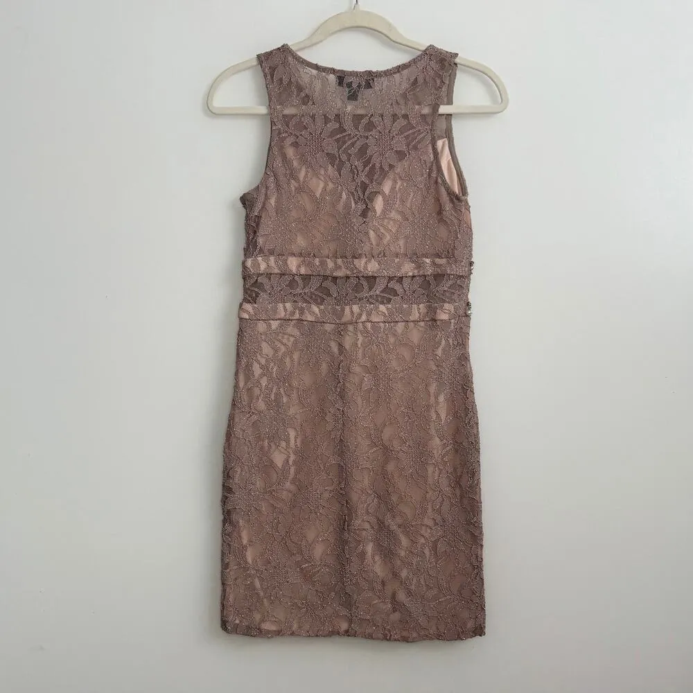 S City Studio Formal Nude Lace Gown with Beads and Rhinestones - Image 2