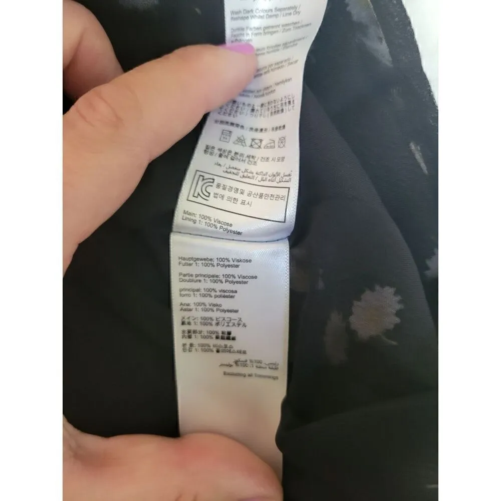 Joules Black Daisy Kyra Print Vneck Spaghetti Strap Tank Blouse Sz 8 New - Image 5