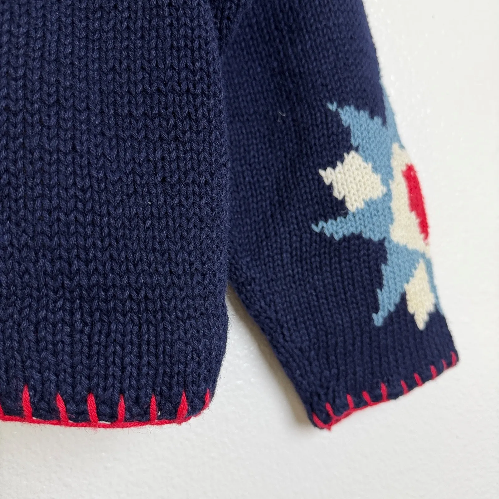 Vtg 1990 The Eagles Eye Cropped Cardigan Sweater Womens M Blue School USA Fruit Size M - Image 14