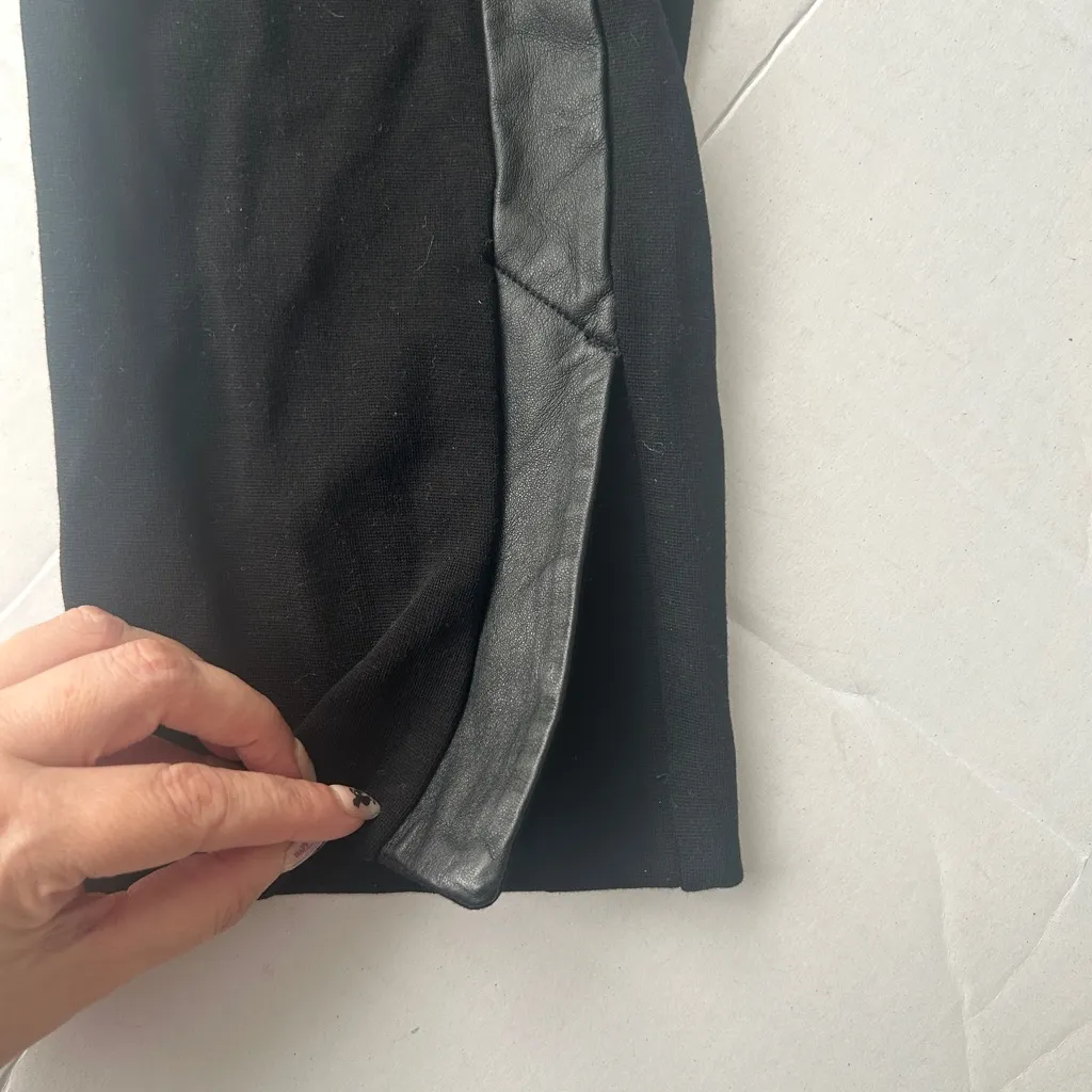 Eileen Fisher Women’s Pants with Leather Trim Black Work Office Business Casual - Image 5