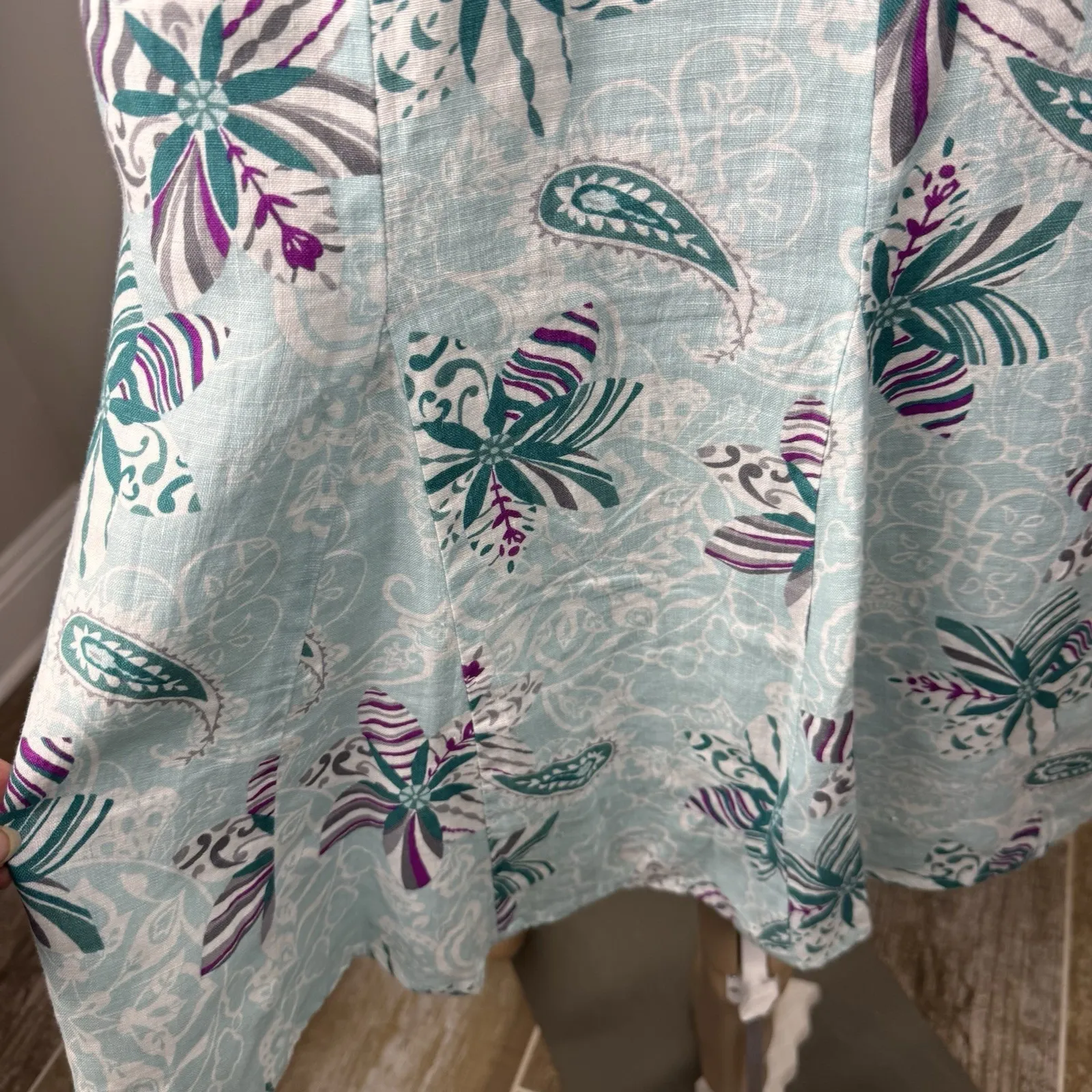 JM Collection Size‎ 10 A-Line Linen Side Zip Unlined Midi Length Women's Skirt - Image 8