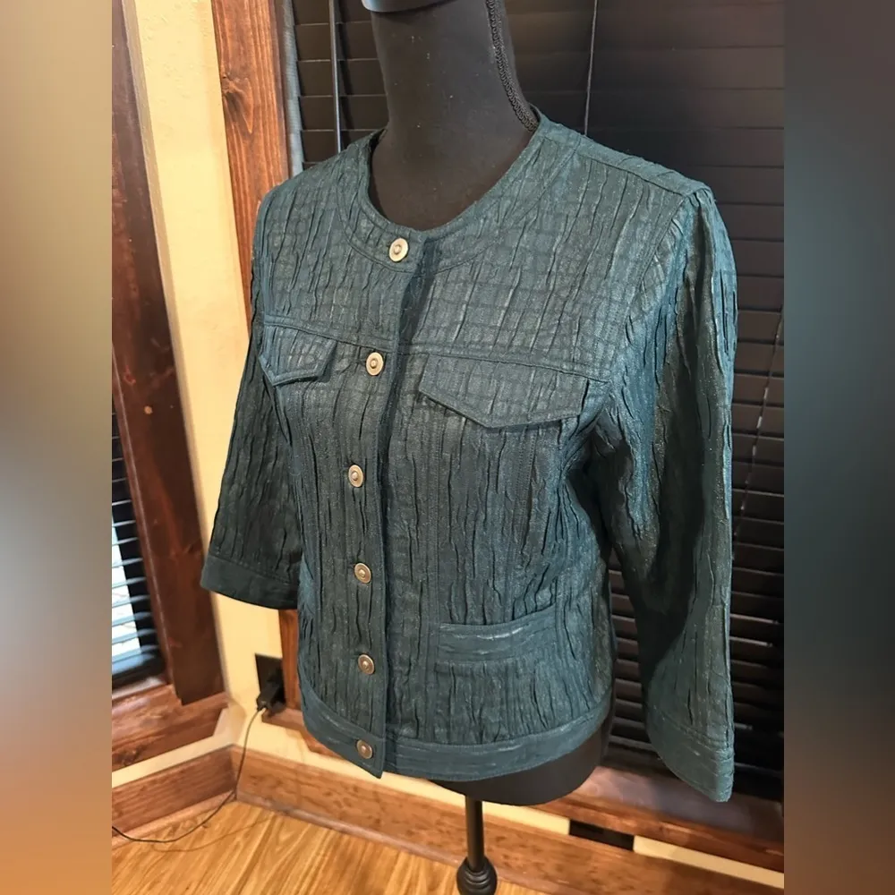 Ruby Road Green Blazer Jacket Four Pockets Size 8 - Image 2