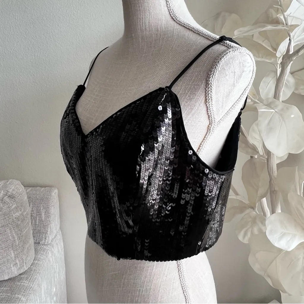Frame Black Sequin Cami Women's Top - Image 6