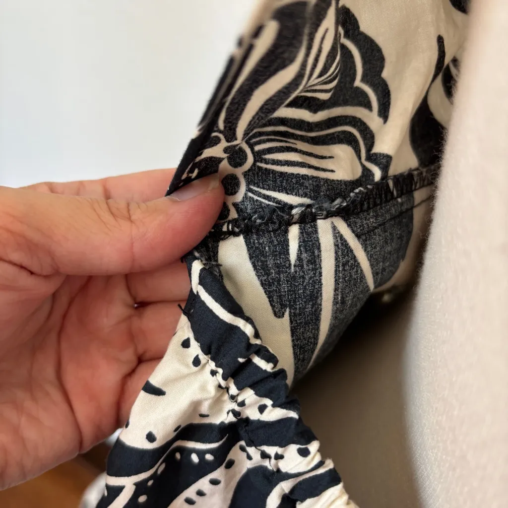 Who What Wear Black and Off White Cotton Sleeveless Sundress - Image 6