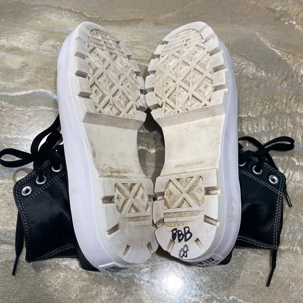 Converse All Star Lugged Leather High Top Black Sneakers Women’s 9 - Image 14