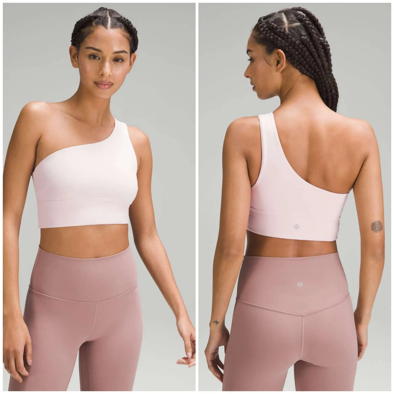 Lululemon Align Asymmetrical Bra Light Support Size 14 C/D Cup Flush Light Pink - Image 2