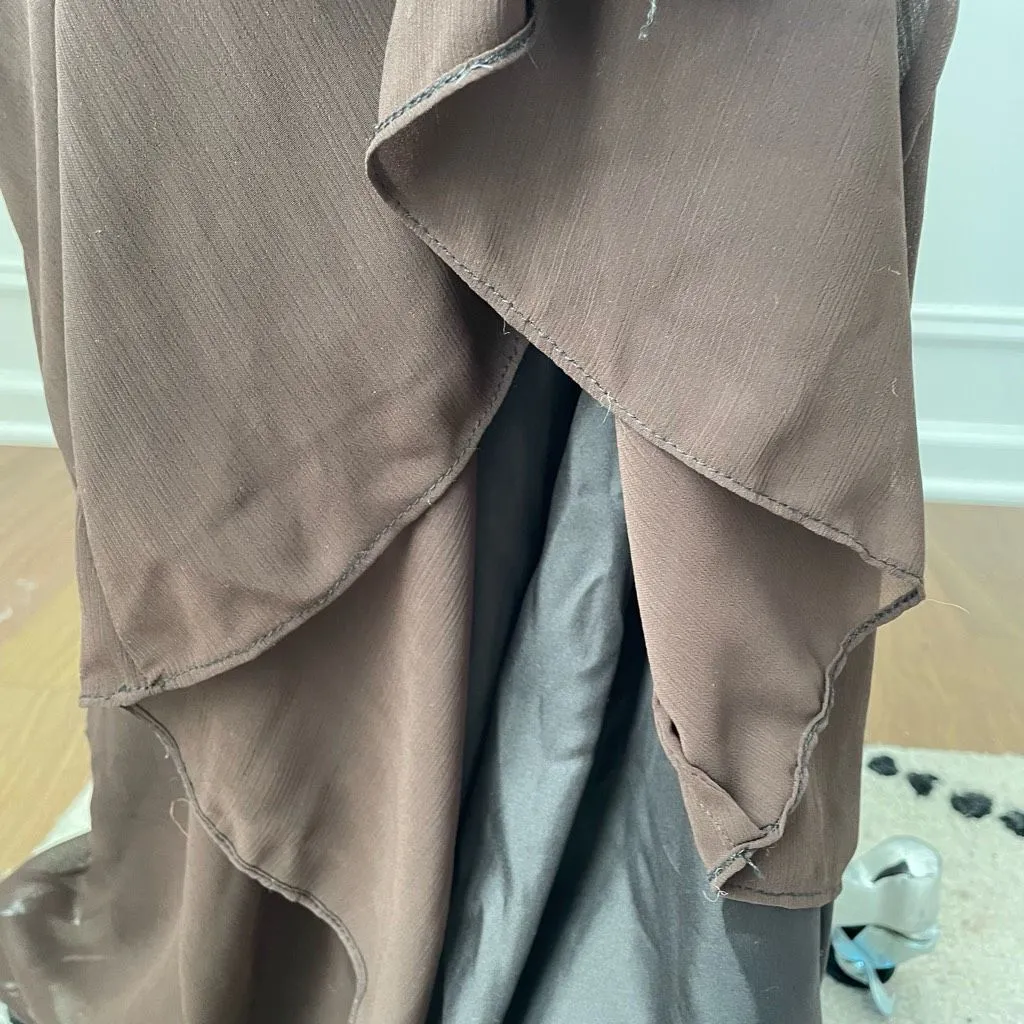 Wtoo Chocolate Brown Formal Gown Bridesmaid Dress Open Back Halter 6 - Image 10