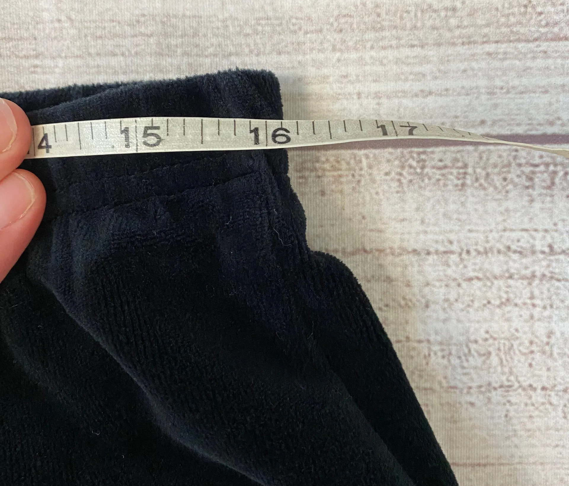  Claiborne women L cotton blend black velour pull on pants w/elastic waist  - Image 5