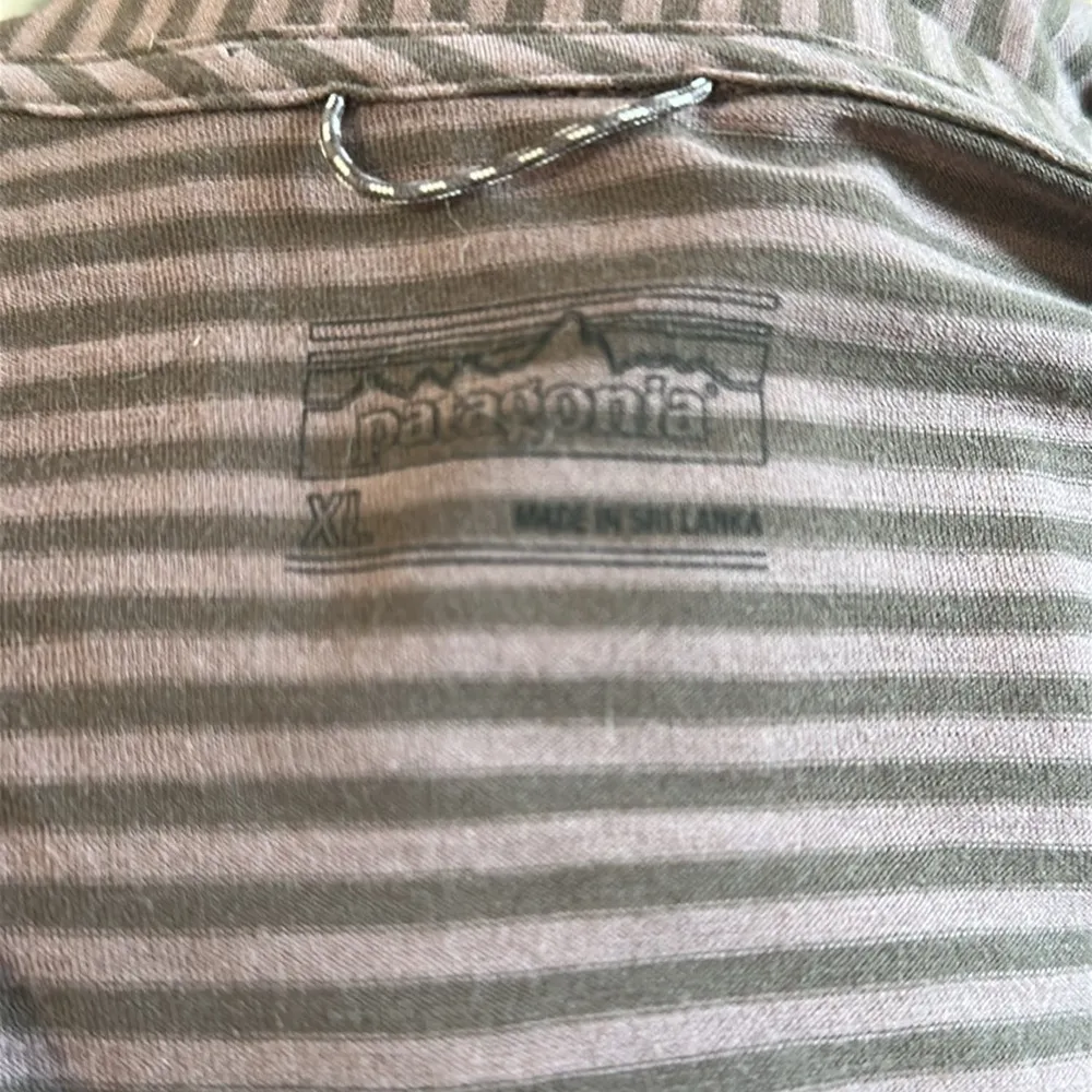 Patagonia Mainstay Bumblebee Stripe Brown & Purple Long Sleeve Henley, XL - Image 2