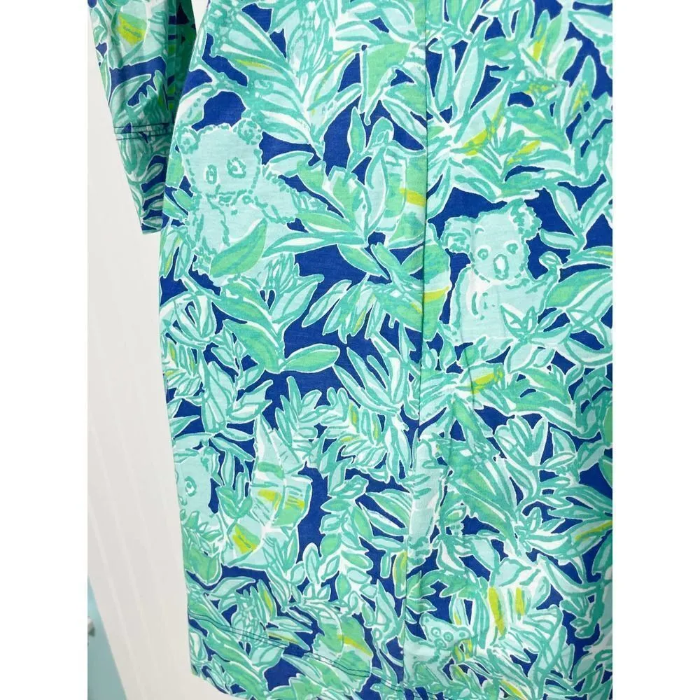 Lilly Pulitzer Marlowe T-Shirt Dress Koala of the Wild Dress‎ Poolside Blue XXS - Image 5