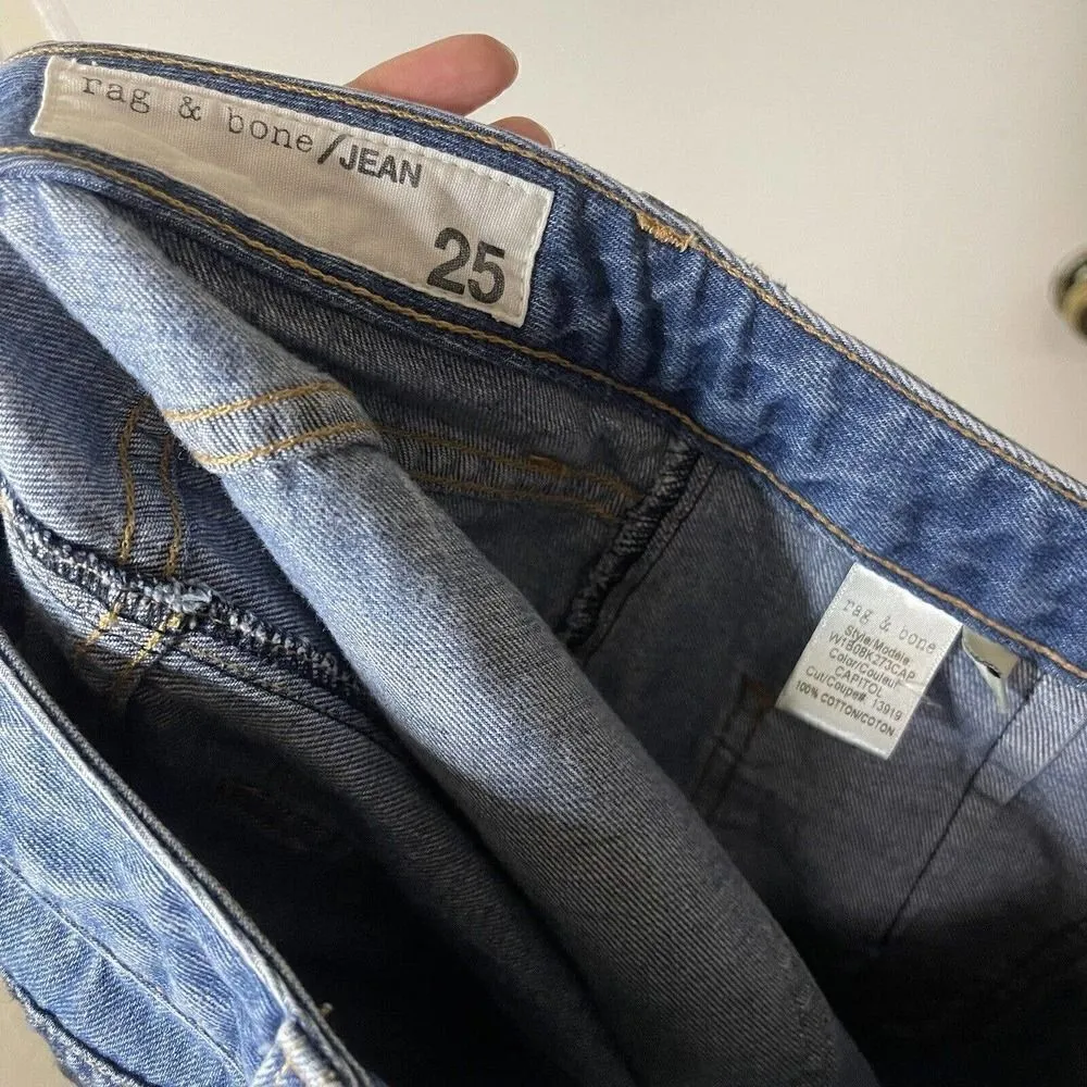 RAG & BONE santa cruz mini skirt capitol button front denim size US 25 - Image 6