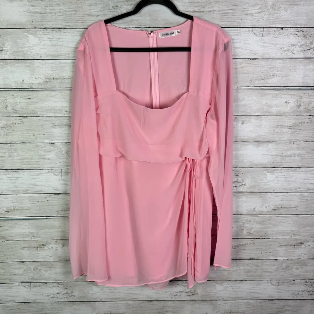 Beginning Boutique Lucy Baby Pink Long Sleeve Mini Dress Size 16 - Image 6