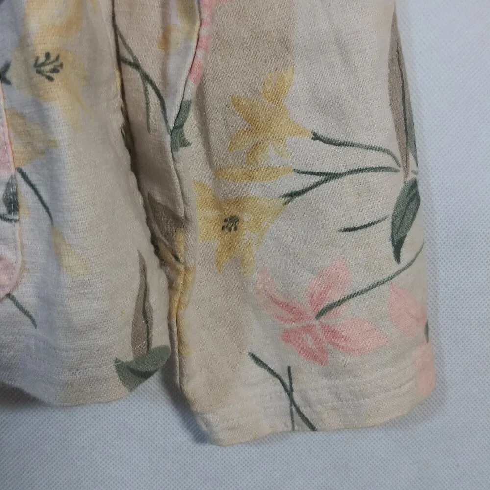 Erika & Co Vintage Neutral Floral Linen Jacket Shacket Cottage Size M - Image 10