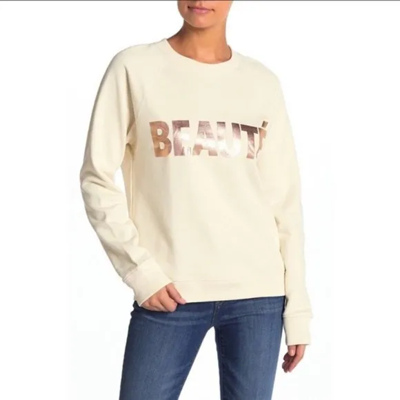 J. Crew Cream Metallic Beaute Sweatshirt - Image 13