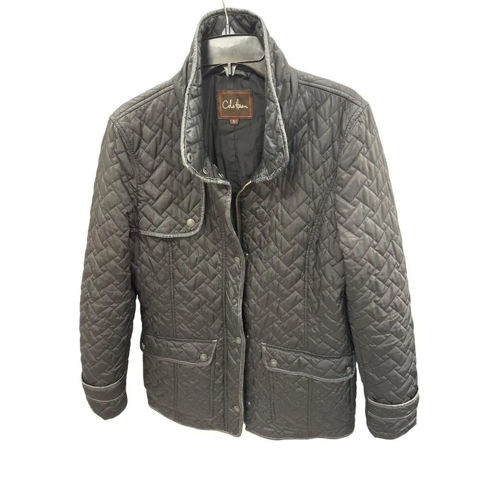 Cole Haan womans black Quilted inuslated coat jacket Size L SKU 8208 - Image 13