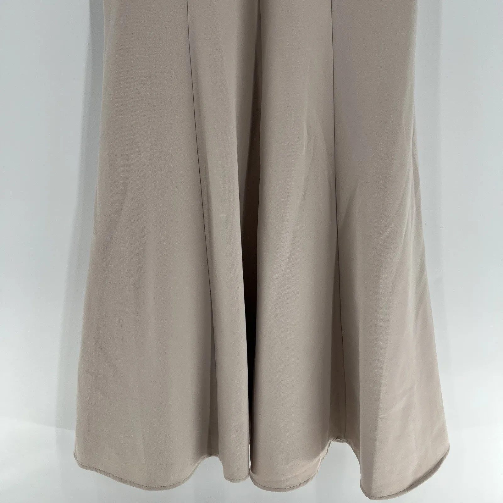 Show Me Your MuMu Chicago High Neck Gown Cream‎ Dress Stretch Crepe Size Medium - Image 8