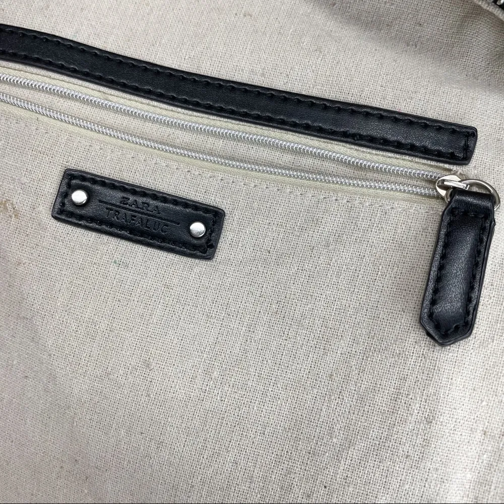 ZARA  Faux Leather Black Quilted Backpack - Image 8