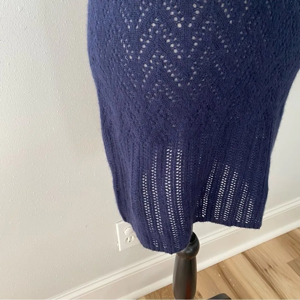 Twelfth Street by Cynthia Vincent Navy Blue Cashmere Knit Sweater Dress Size M - Image 4